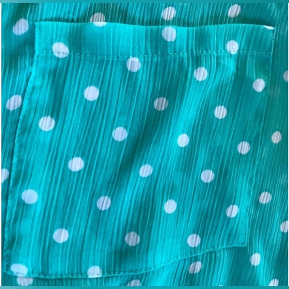 Women's Bongo Sheer Polka-dot Long Sleeve Top with Shoulder Cut Outs, Size XL - Picture 3 of 6